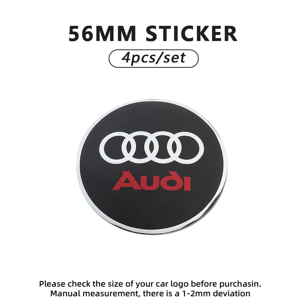 4Pcs 56MM Car Hubcaps Emblem Stickers Auto Wheel Hub Center Cover Decal For Audi A3 A4 B8 8P 8V A6 C7 A5 Q5 B7 B6 B9 QUTTRO Q3