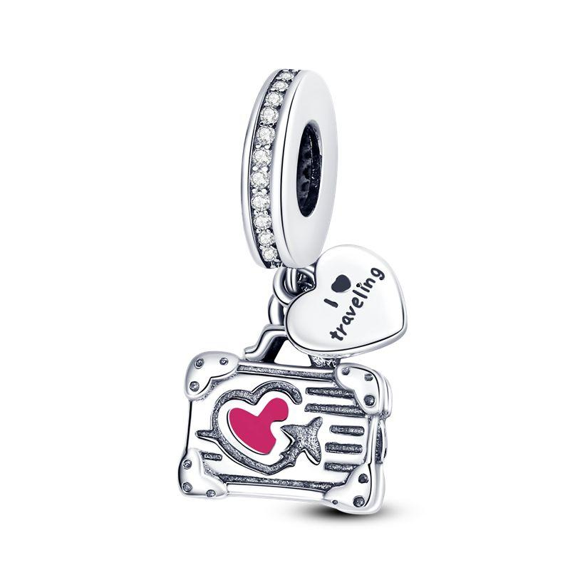 Girl Life Series High Heels Lipstick Perfume Charms Sewing Machine Weaving Charms Copper Fit Original Bracelet Gift