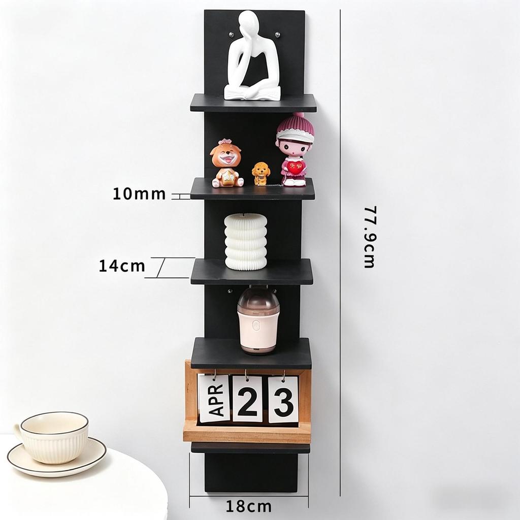 Five-Layer No-Drill Corner Wall Shelf for Bedroom & Living Room