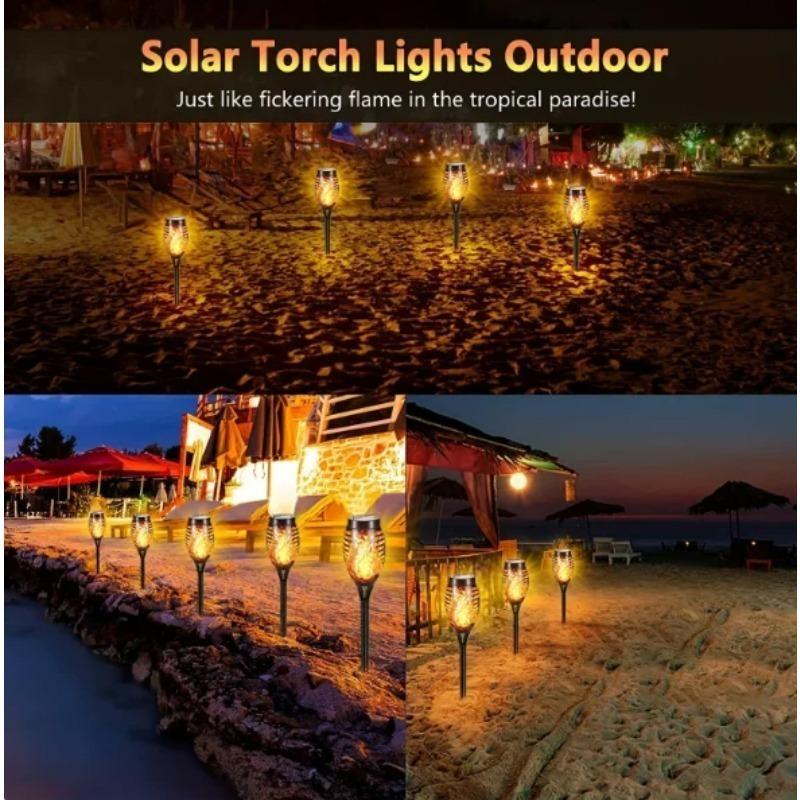 800LM LED solární baterka s plamenem na trávník Venkovní blikání IP65 Vodotěsné osvětlení zahradní ozdobné cesty Venkovní indukční světlo s rukojetí světla Flame