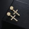 Big Cross Drop Earrings for Women Fashion Jewelry Punk Gold Color Hip Hop Zircon Earring Studs Men Ear Accessories OHE007