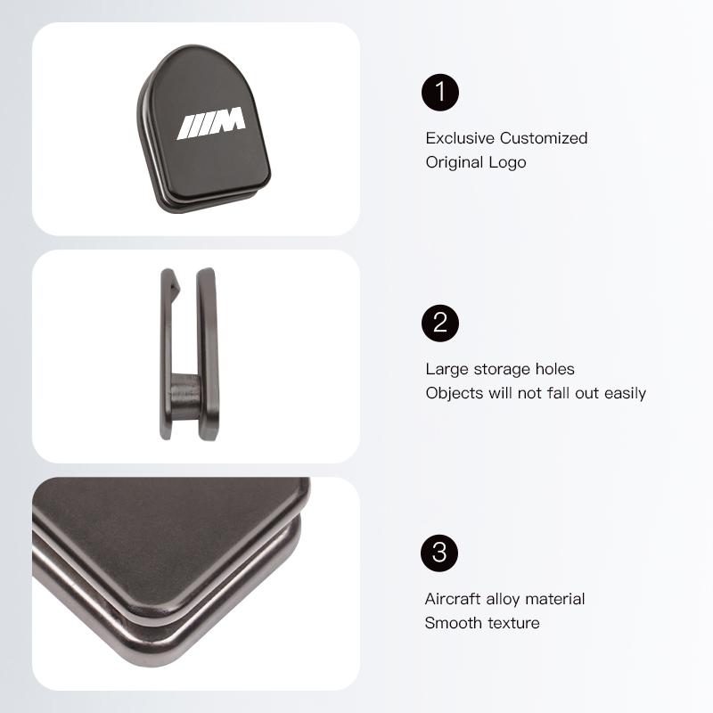 1/2pcs Car Seat Back Aluminum Alloy Hooks Portable Storage Holder Sticker For BMW X1 X2 X3 X5 X4 X6 X7 iX3 F20 F10 F07 E70 E46 E