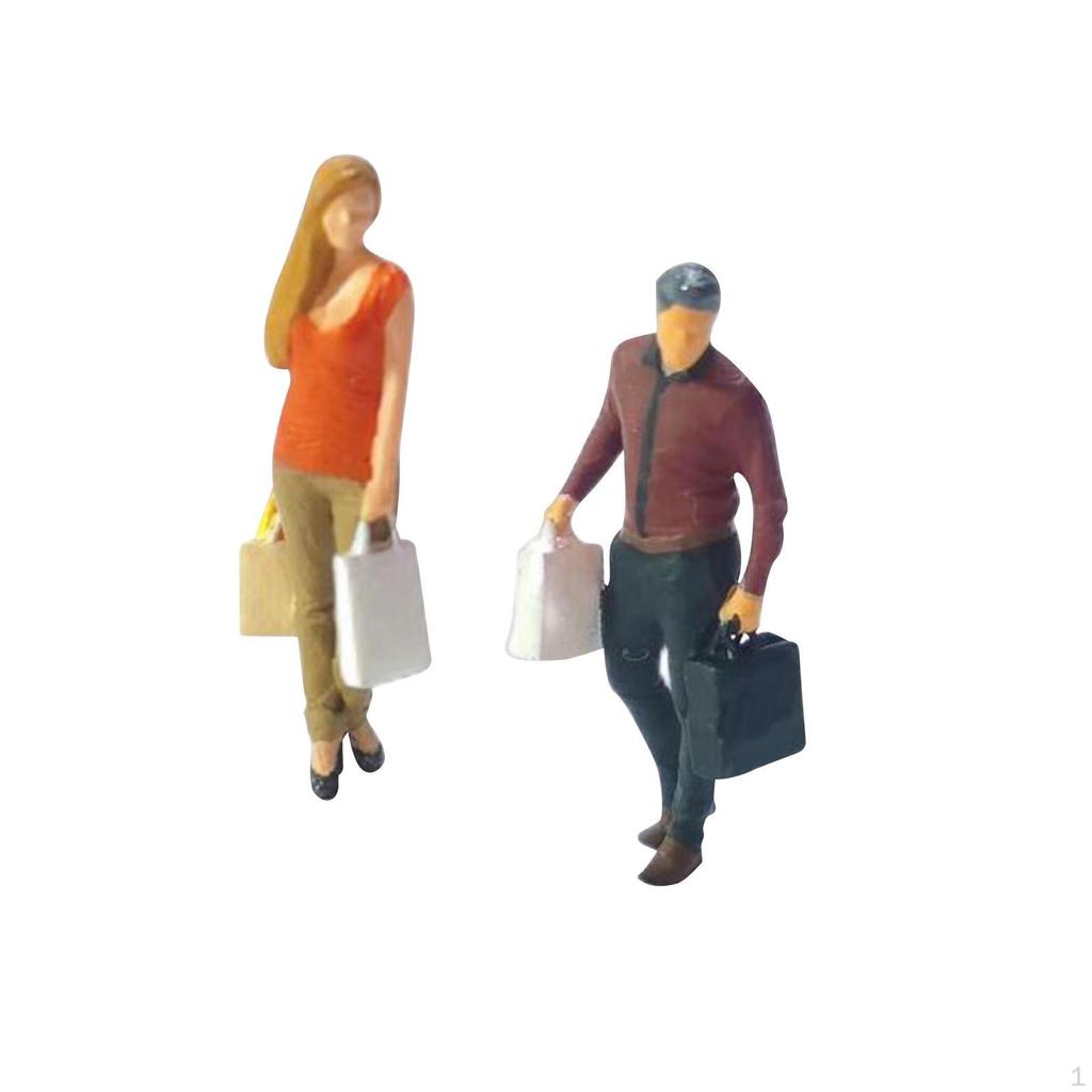 1/87 Diorama Figure Miniature Model Realistic Handpainted Shopping Figurines Dollhouse Decor for