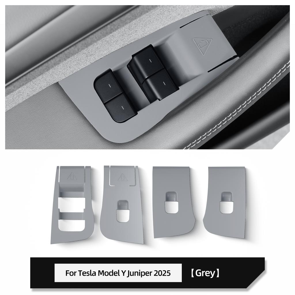 SMABEE for Tesla Model Y Launch 2025 Juniper Car Glass Lift Switch Panel Door Armrest Lift Control Trim Cover Silicone