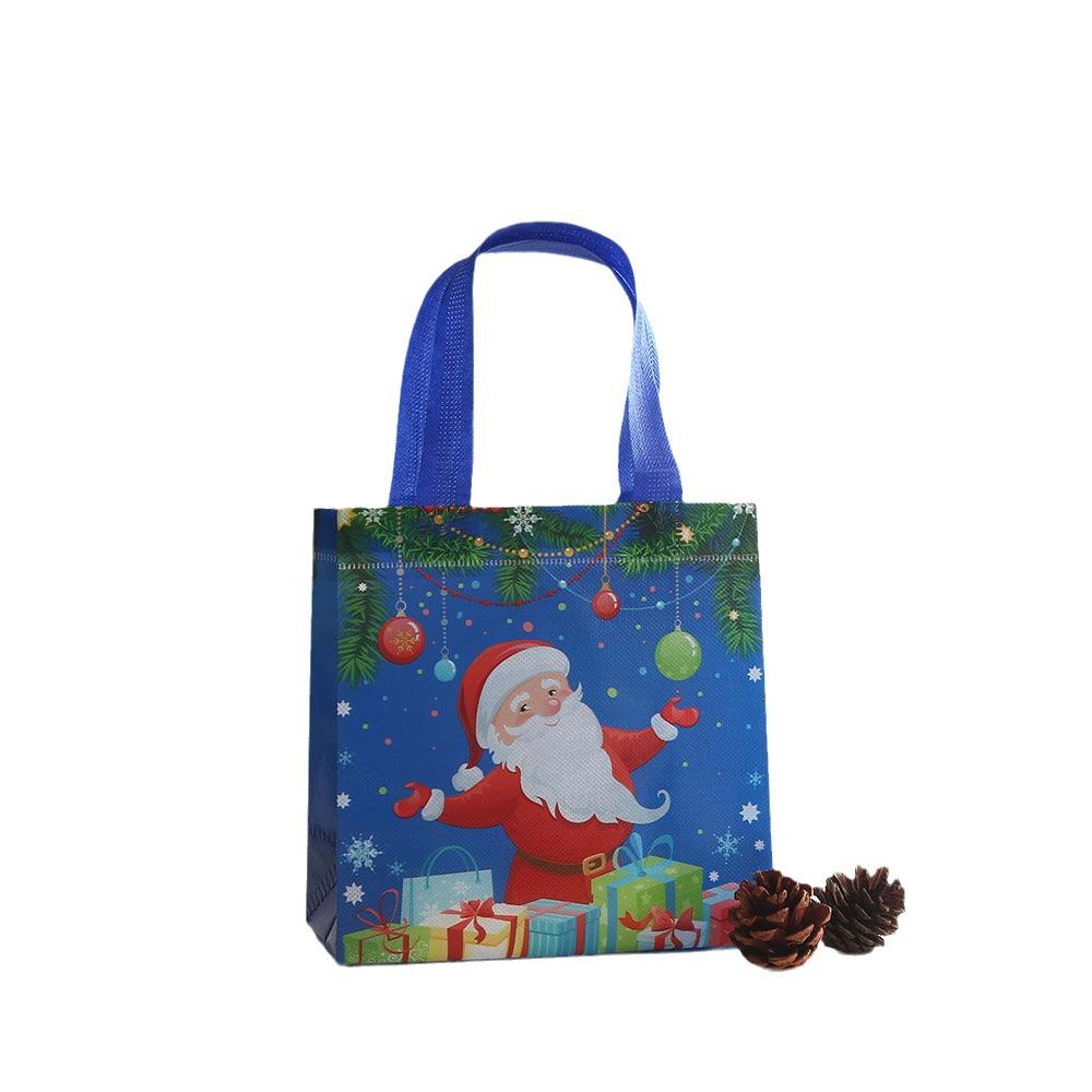 

Christmas Eve Candy Gift Bag Print Festival Shopping Non-Woven Bags Cartoon Children Christmas Fabric Gift Bags With Handle