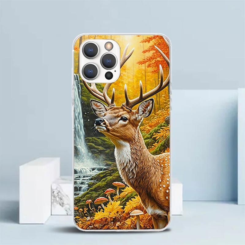 Deer Hunting Camo Phone Case For IPhone 16 17 Air 16E 15 14 Plus 13 Mini 12 11 Pro Max 7 8 + SE 2020 Soft TPU Back Cover 16 15 1