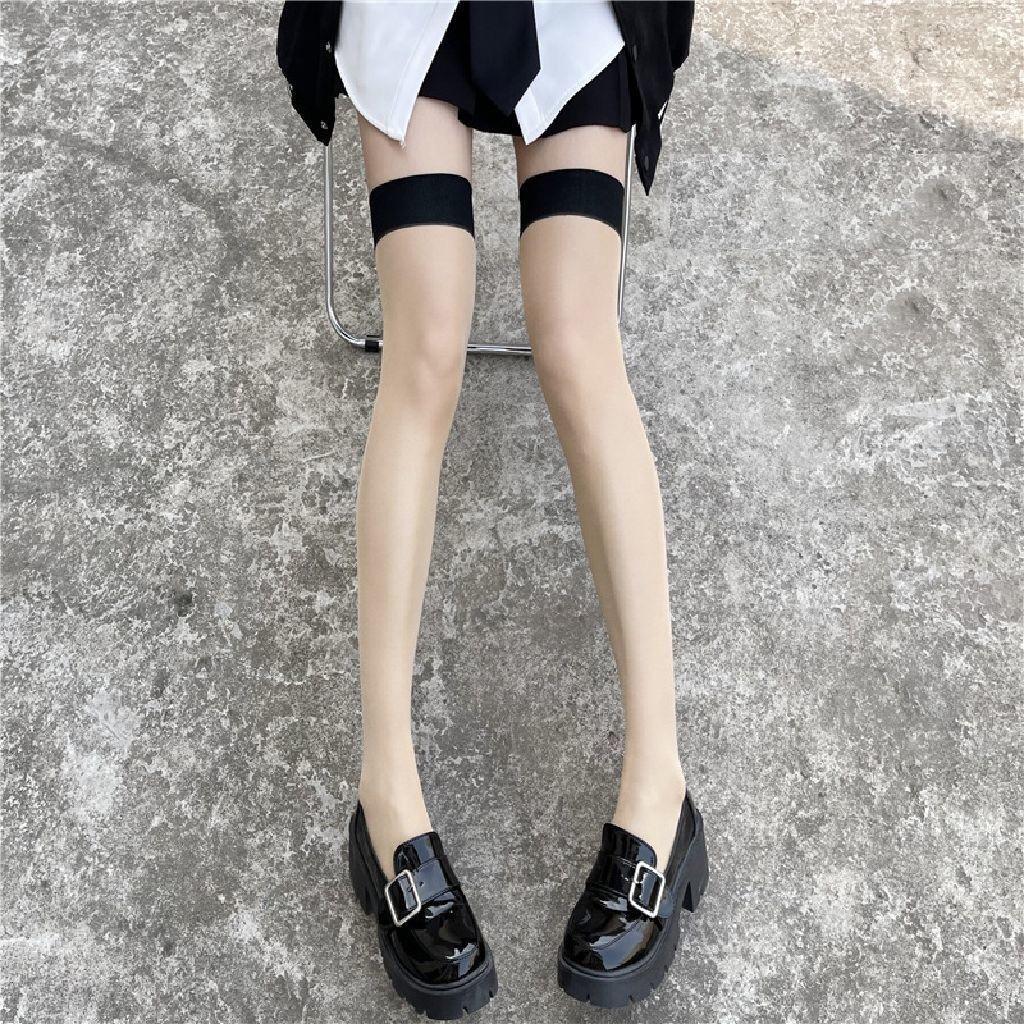 Mu Ruan Ultra-Thin Sheer Long Lace Over-the-Knee Stockings - Women's Sexy Style.