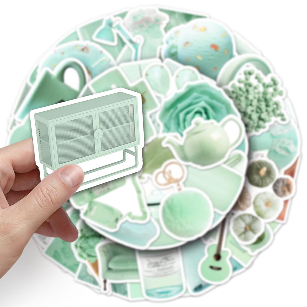 50 Mint Green Ins Style Stickers Personalized Creative Korean Decorative Water Cup Mobile Case Handbook DIY Stickers