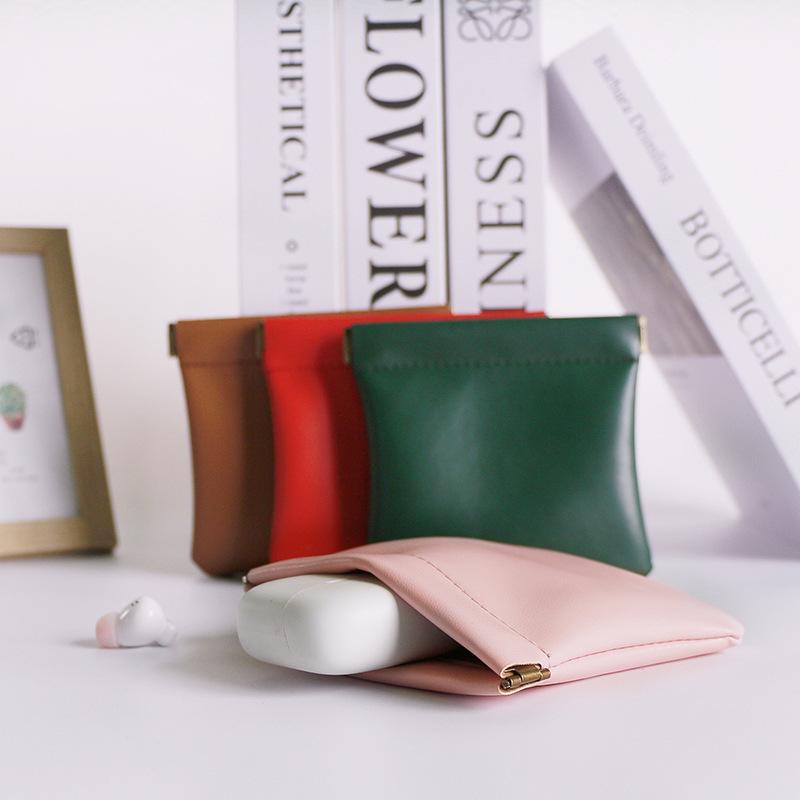 Soft Makeup & Travel Pouch: Mini PU Bag for Lipstick, Coins & Cables