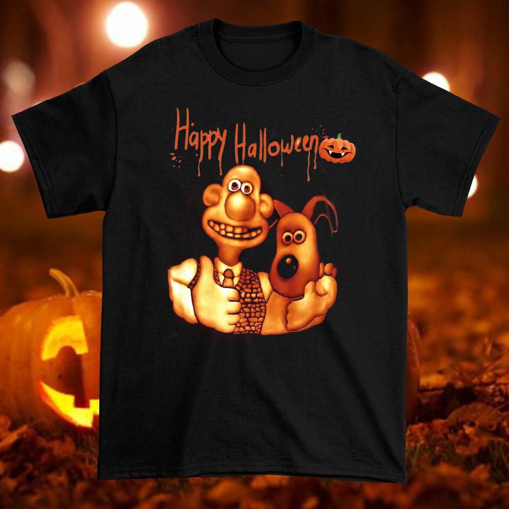 Happy halloween Wallace and Gromit Halloween Black All Size Shirt KH1263 Unisex T-Shirt XL