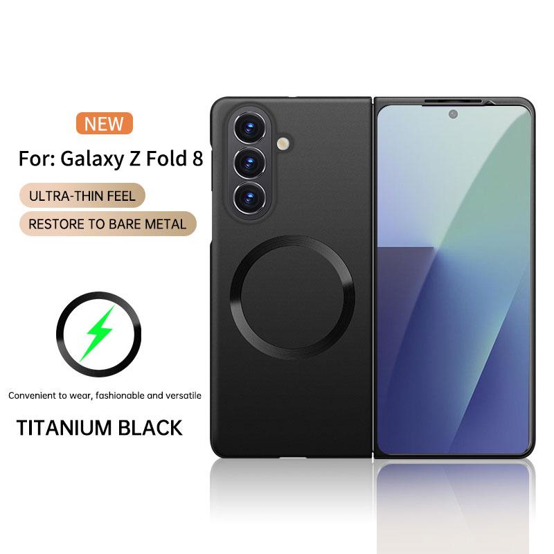 For Samsung Galaxy Z Fold8 Case Luxury Metallic Magnetic Flap Frosted Cover For Samsung Z Fold 8 Bumper Funda