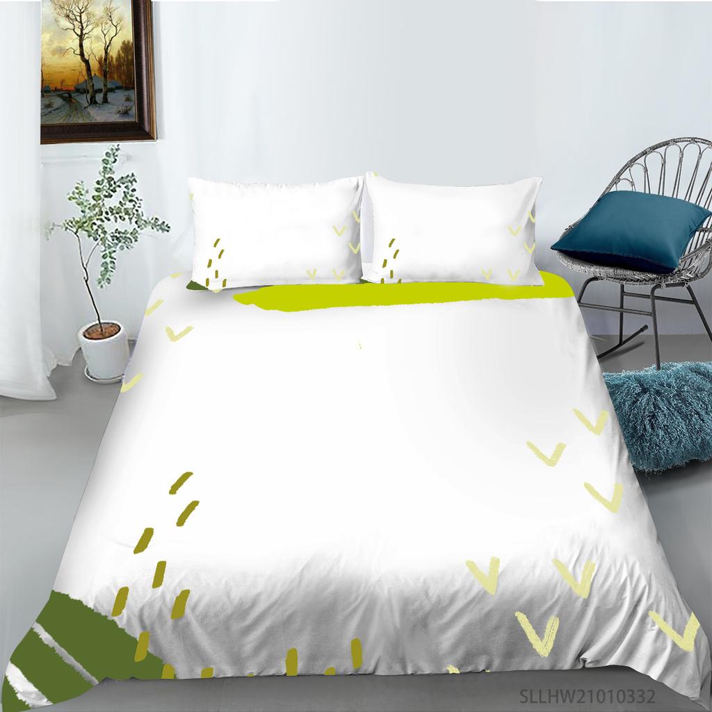 Simple Wind Quilt Cover Pillowcase Two Or Three-Piece Set Painted Series Digital Printing Polyester