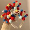 Autumn/Winter Cartoon Lion Dance Plush Headband for Girls