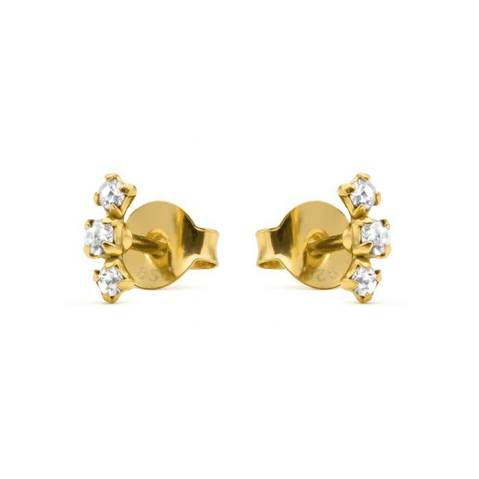 Boucles d'oreilles - Limor - Argent sterling 925 - Finition or jaune 18 ct - Zirconiums cubiques