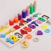 Wooden Number Shape Threeinone Counting Board Educational Toy For Early Learning Kids