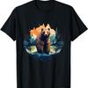Bär Wildtiere Waldtiere Liebhaber Motiv Landschaft Kunstwerk T-Shirt