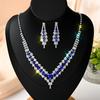 Funkelndes Strass- & Zirkon-Braut-Halsketten- und Ohrring-Set - Elegante Hochzeitsaccessoires