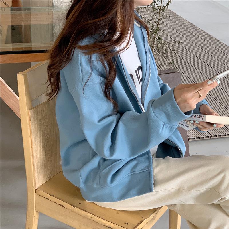 Women's Versatile Thin Hooded Sweatshirt - Korean Style BF and Lazy Fit for Spring, Autumn and Winter