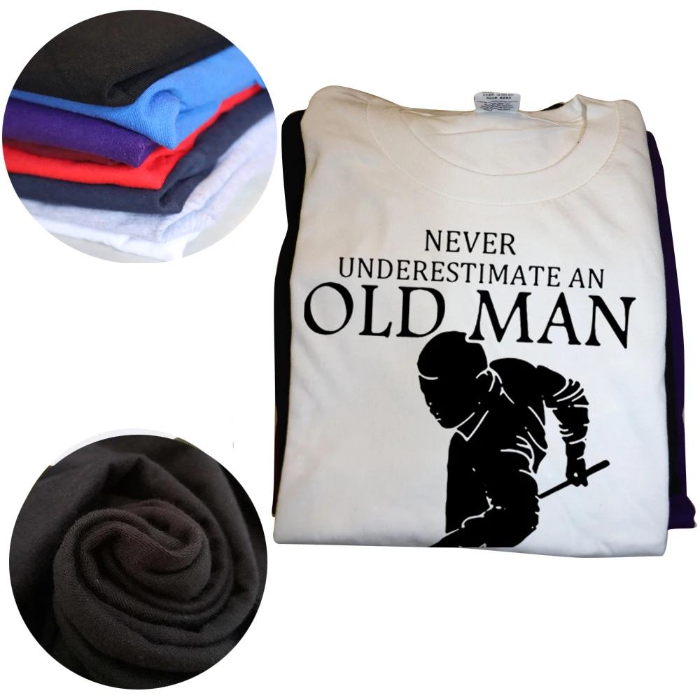 Funny Never Underestimate An Old Man Who Plays Billiards T Shirts Graphic Cotton Streetwear Short Sleeve Birthday Gifts T-shirt