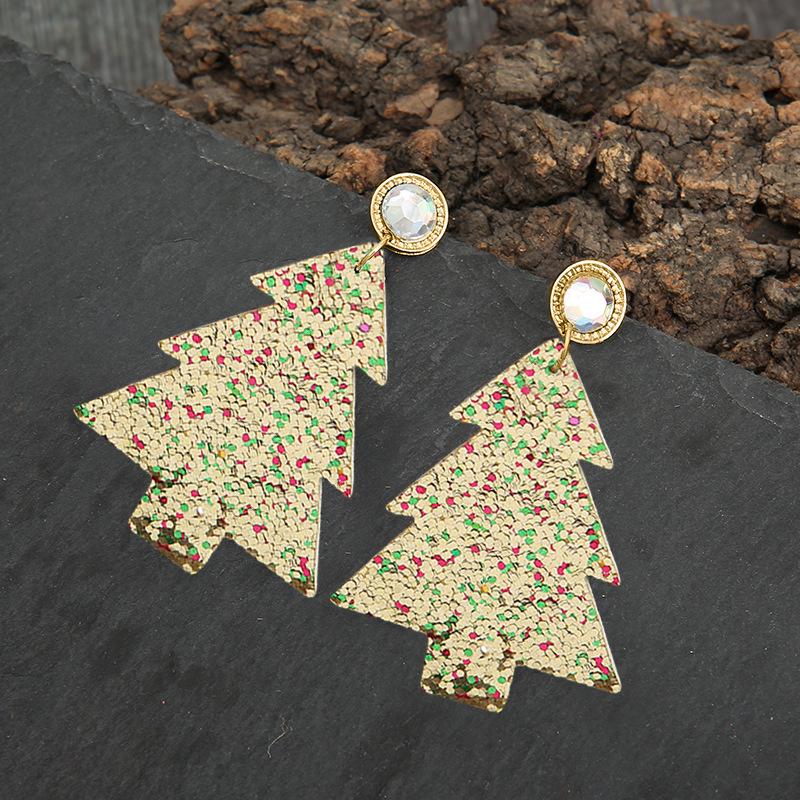 Christmas Tree Sequin Dangle Earrings: Exaggerated Holiday Fashion Gift