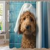 Modern Lovely Puppy Shower Curtain Bath Curtain Cute Dog Printed Bathroom Curtains For Home Decoration Curtain With Hooks