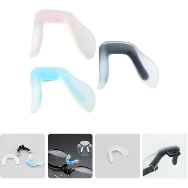 Glasses Pads 3Pcs U Shaped Eyeglasses Pads Screw In Glasses Strap Bridge Silicone Pads Transparent Eyeglasses Anti Slip Anti Drop Glasses Fixing Tool
