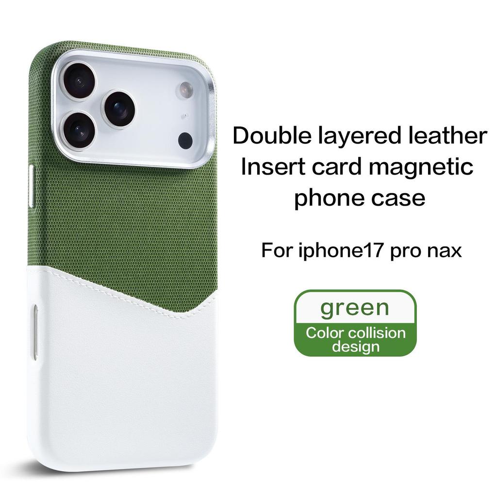 Apple iPhone 17 Pro Max Zweifarbige magnetische Kartenfachhülle, passend für iPhone 12-15 Modelle.