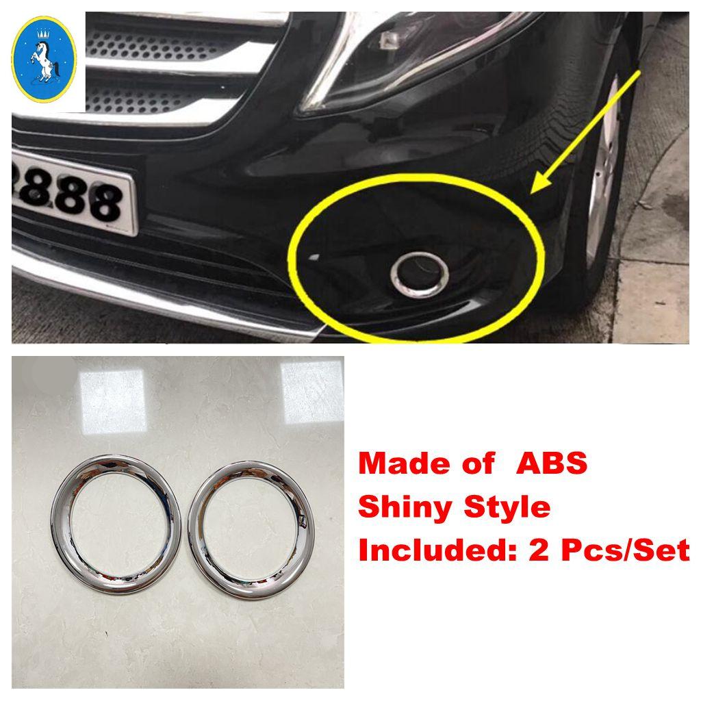 ABS Chrome Front Fog Light Lamp Ring Circle Frame Eyebrow Sticker Cover Trim Accessories For Mercedes-Benz Vito W447 2017 -