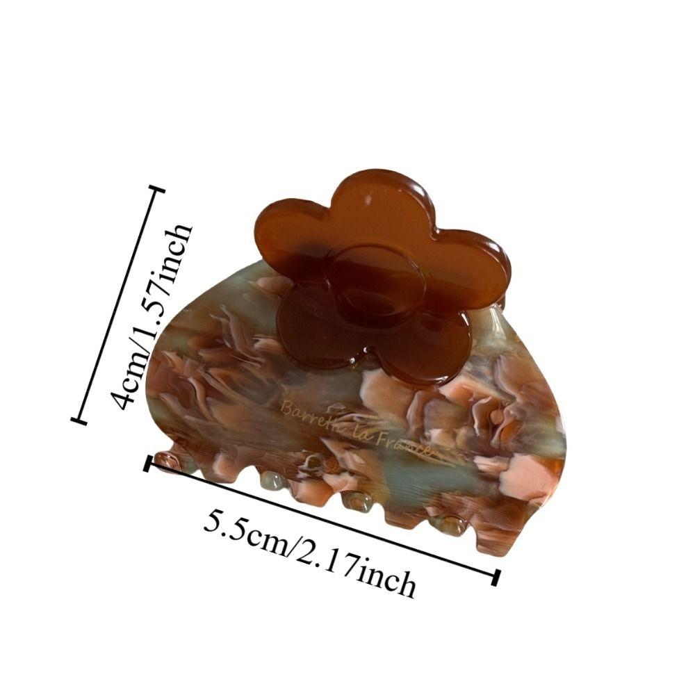 Acetate Acetic Acid Flower Hair Claw Korean Style High Ponytail Clip French Shark Clip Trendy Small Geometry Hair Crab Clip