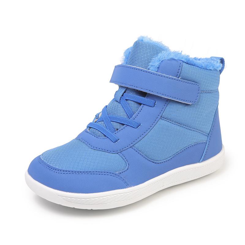 New Kid's Snow Boots Children's Outdoor Wide Toe Barefoot Shoes Warm Waterproof Winter Boots High-top Velvet Boot Size 25-36