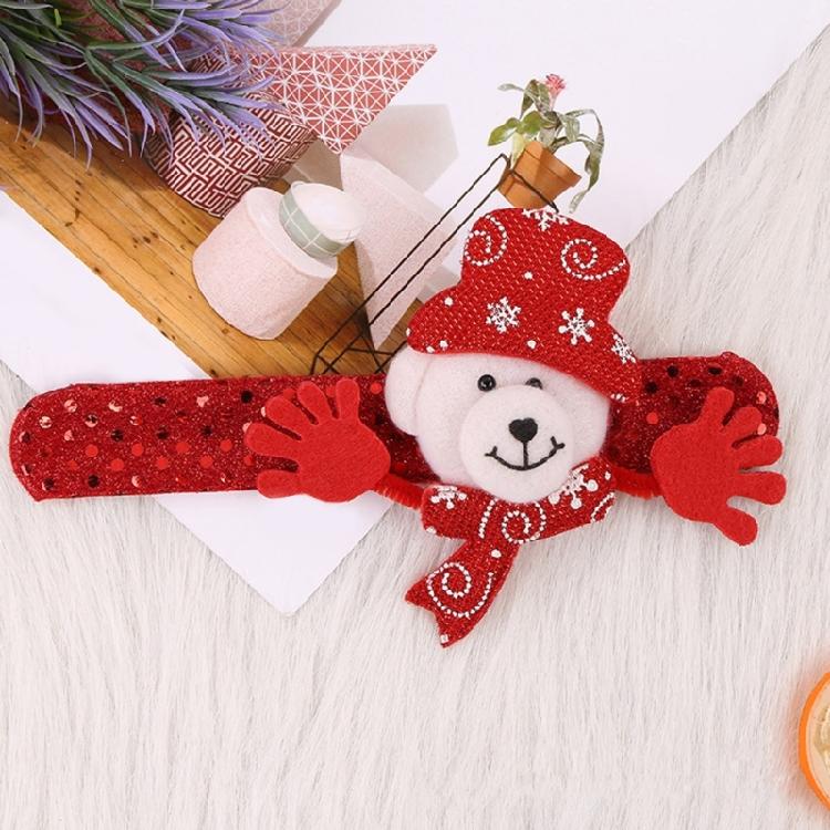 Animal Patterned Christmas Slap Bracelets Festival Slap Wristband for Christmas Celebration Durable Fabric Home Ornament