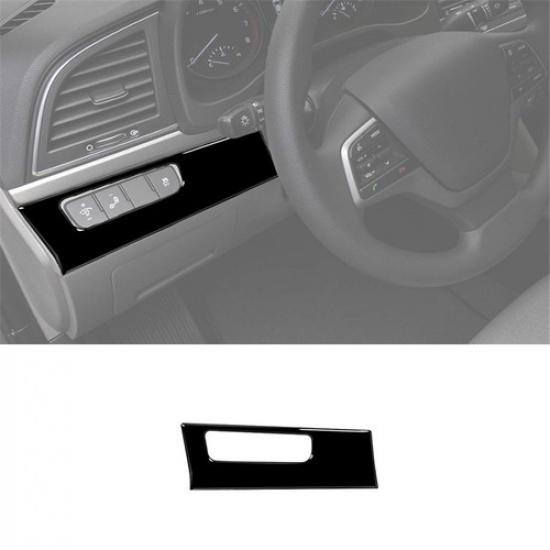 Glossy Piano Black Headlight Control Cover Trim For Hyundai Elantra 2016-18