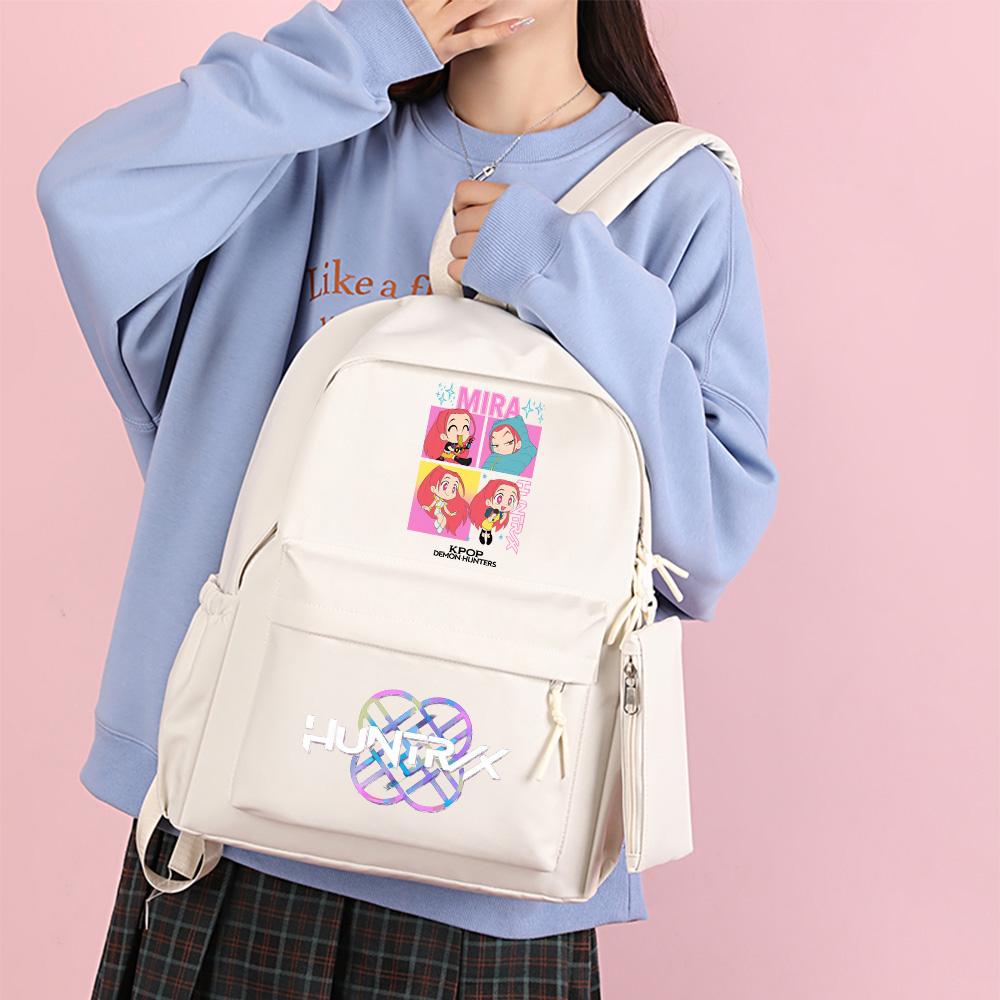 4Pcs/set Cartoon K-Pop Printed Backpack with Handbag Pencil Case for Teenager Student Boy Girl Schoolbag Bookbag Large Capacity Travel Bag Kid Gift