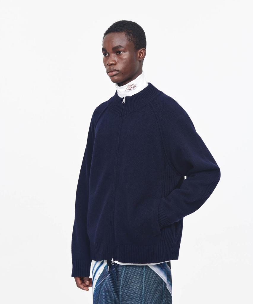 Aepeuteopeulei Military Combat Zip-Up Knit Navy