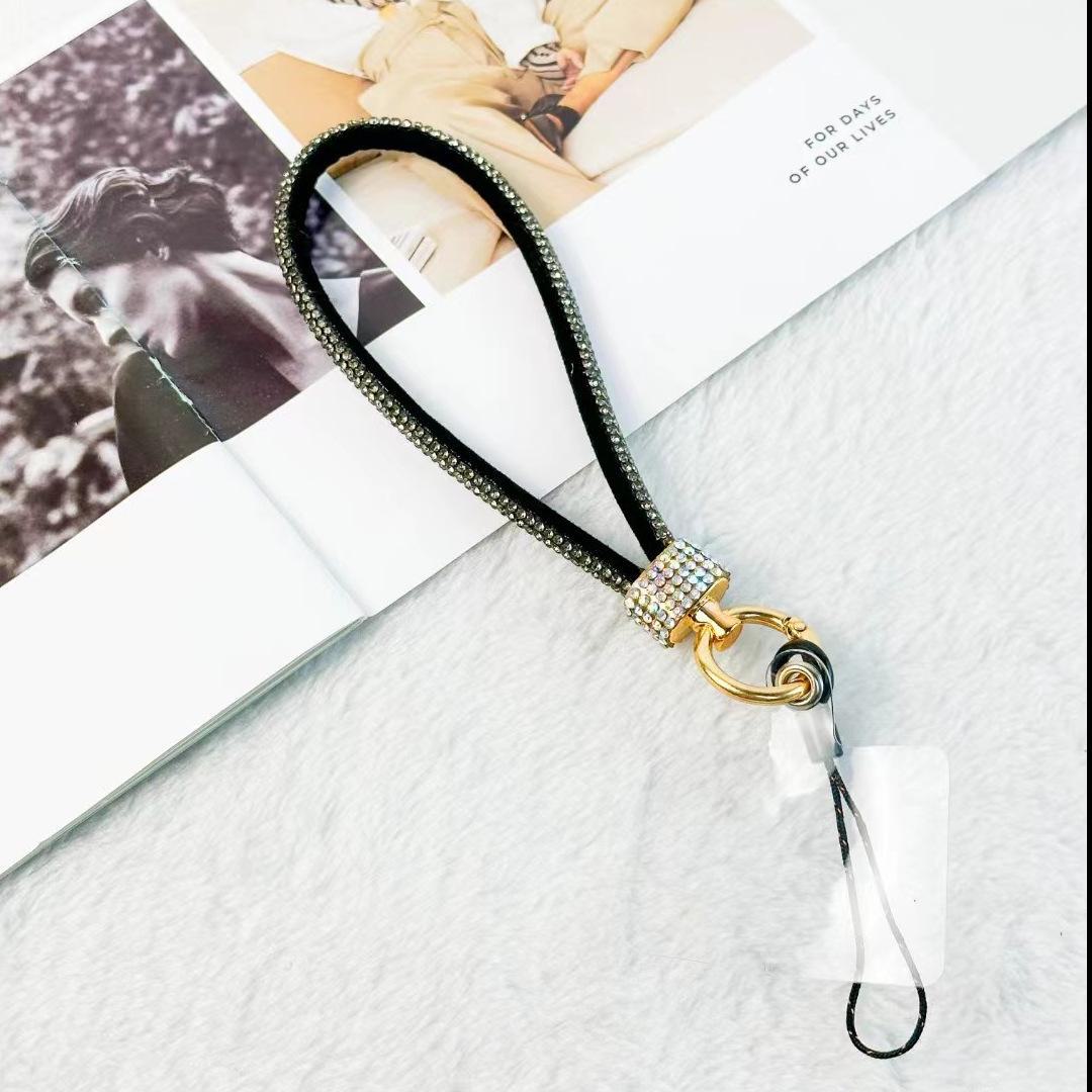 

Роскошный браслет-шнурок для мобильного телефона со стразами Rhinestone Bracelet чёрный