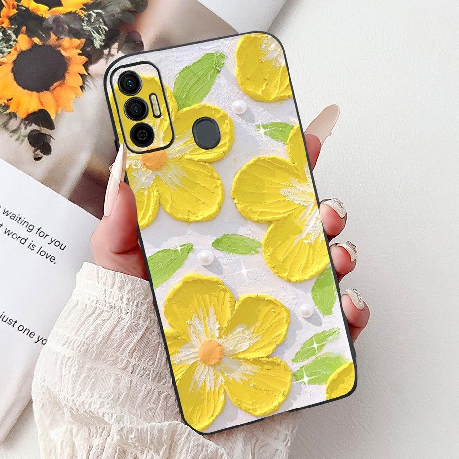 Für Tecno Spark 7 Hülle KF6 KF6j KF6i Abdeckung Niedliche Mode Katze Blume Weiches Silikon Schutzhülle Für Tecno Spark 7P 7T Spark7 Pro Capa