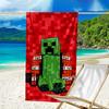 Mine-craft game Beach Towel - Soft, Absorbent Microfiber, Lightweight, Ideal for The Beach, Parties, Travel, Camping fan gifts