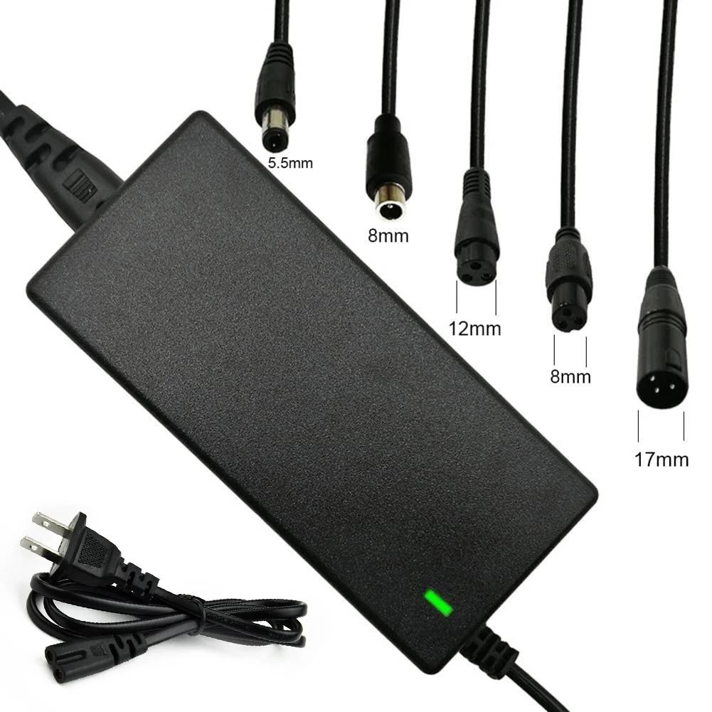 42V 2A Lithium Battery Charger Balance Bike Electric Scooter Power Adapter Universal 5Plugs For 36 25.9V 24V Lithium Battery
