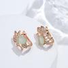 New Green Natural Zircon English Earrings For Women Luxury  Rose Gold Bride Wedding Jewelry Vintage Daily Earring