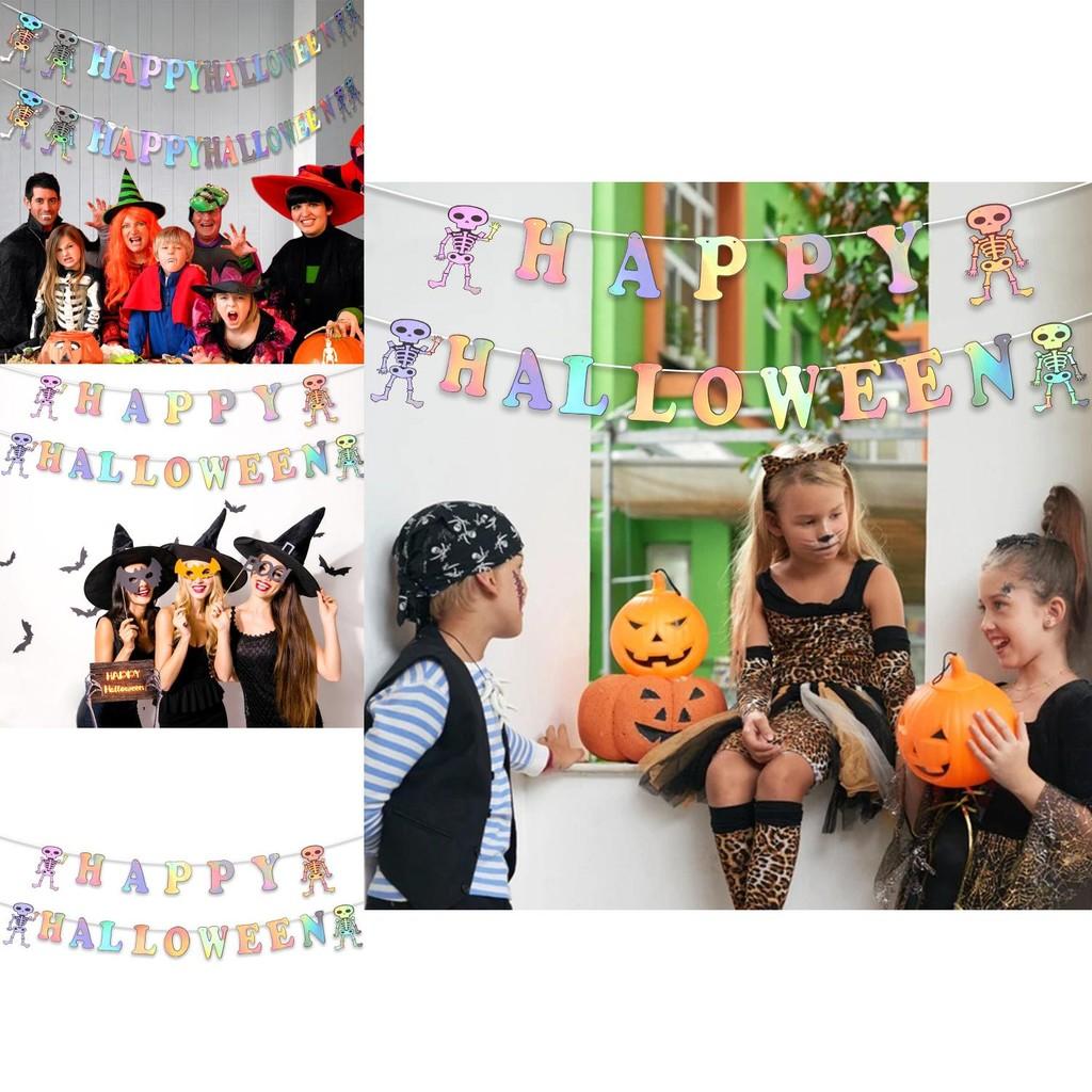 Colorful Halloween Party Decoration Paper Banner With Vibrant Letters For Festive Celebrations