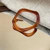 Minority Design Glitter Acrylic Bangle Retro Exaggerated Jelly Color Wide Bracelet Vintage Jewelry Accessories