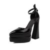 European And American Thick Super High Heels High Heels Catwalk Women'S Shoes Large Size Pointed Head Fashion Thick Sole New Waterproof Table Black