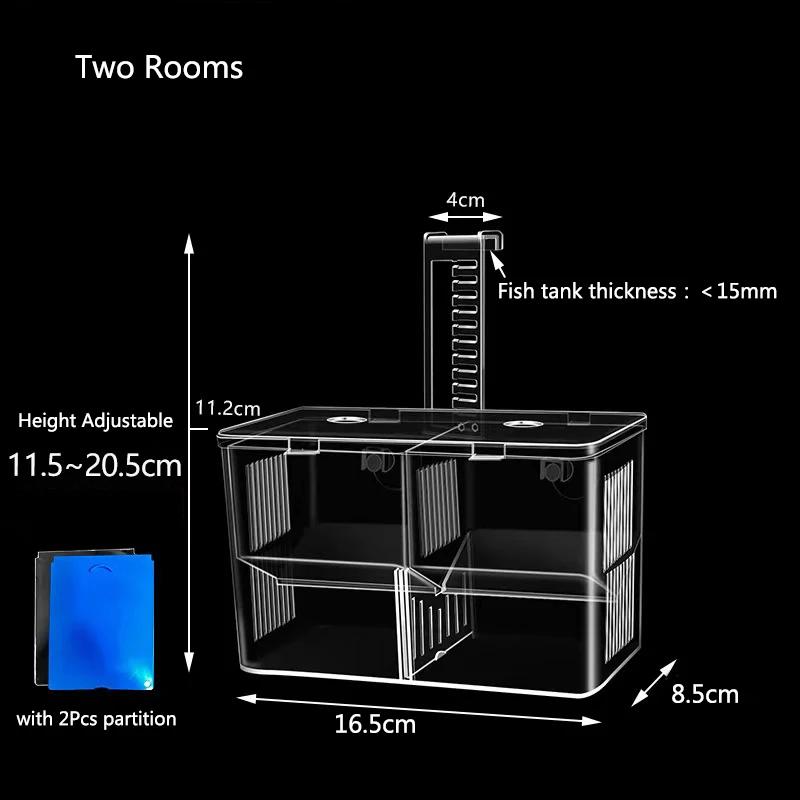 Highly Transparent Acrylic Aquarium Fish Breeding Isolation Box Fish Tank Aquarium Breeder Double Guppies Hatching Incubator New
