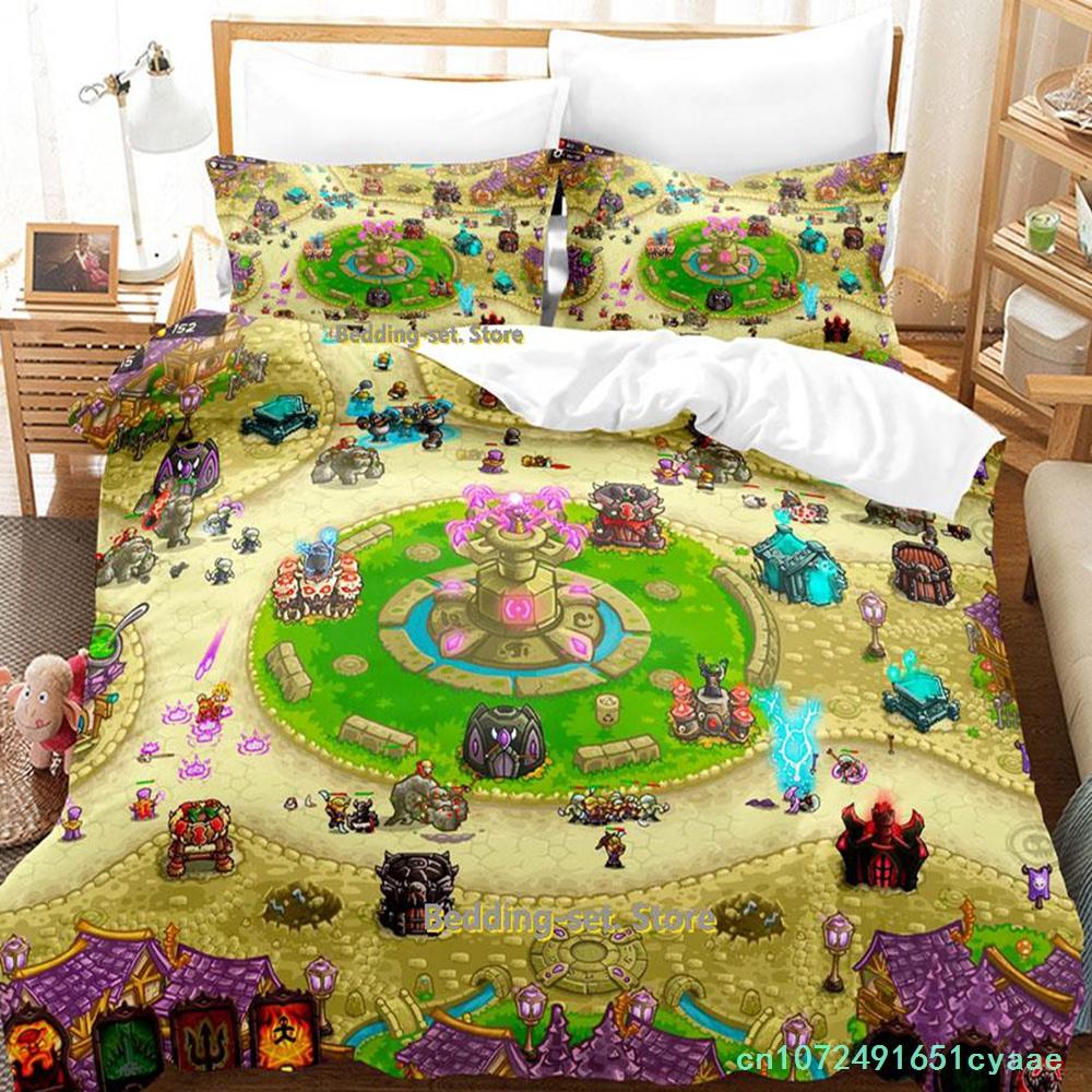 New Kingdom Rush Bedding Set Single Twin Full Queen King Size Bed Set Adult Kid Bedroom Duvetcover Sets Anime Parure De Lit Bed