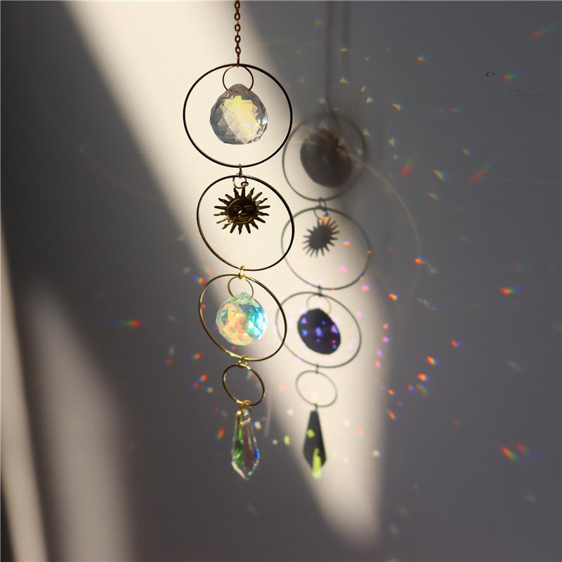 Kristalle Sonnenfänger Hängender Mond Sonnenfänger Mit Glasprismen Für Fenster Weihnachtsgeschenk