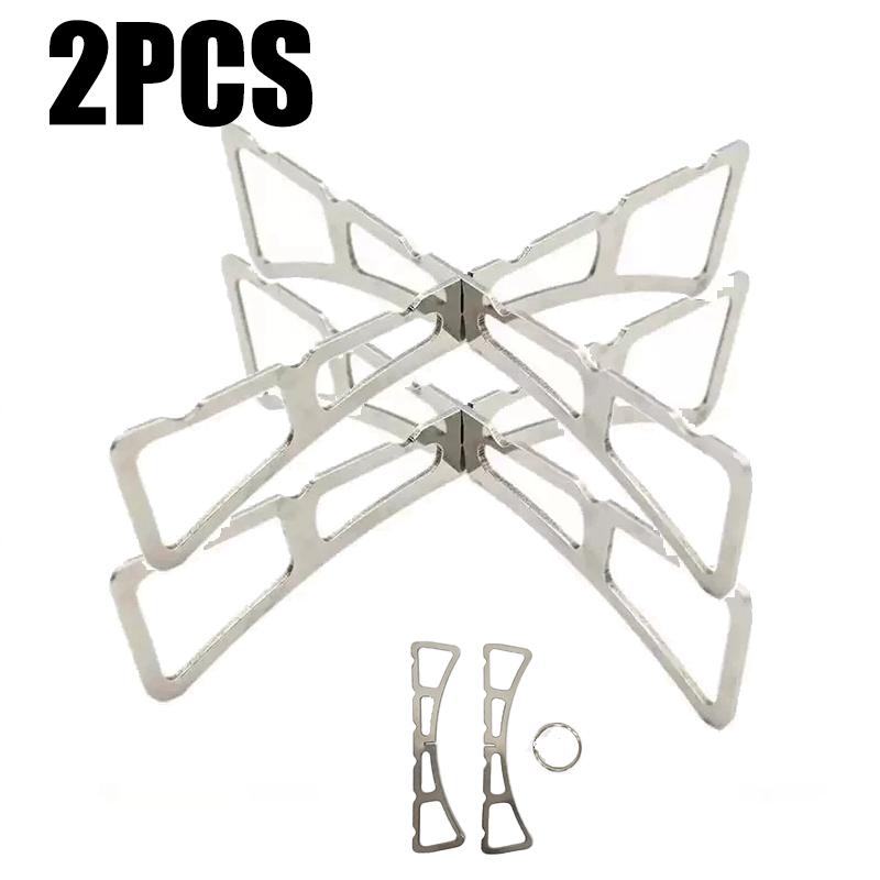 Stainless Steel Cross Steaming Rack Foldable Multi-Use Kitchen Pot Stand Portable Outdoor Camping BBQ Picnic Stand Stove Rack