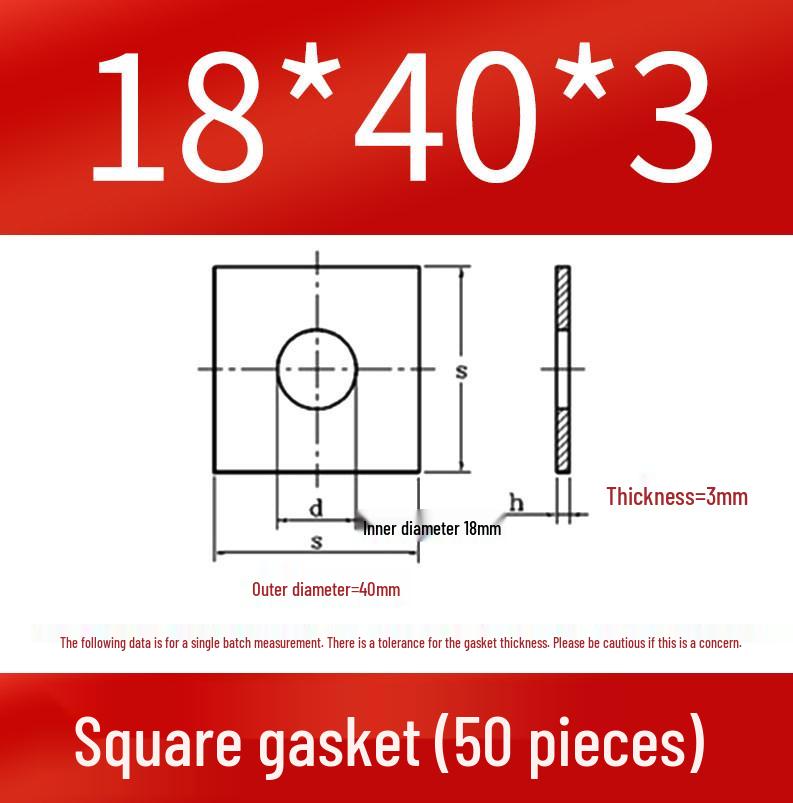 Thick Galvanized Square Iron Washer with Hole for M6-M24 Curtain Wall Use
