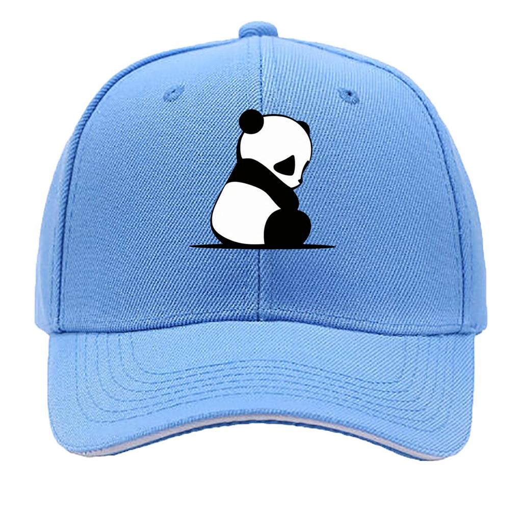 Cute Peeking Panda And Sitting Panda Illustration Sandwich Baseball Cap Sun Cap Outdoor Workouts Hat
