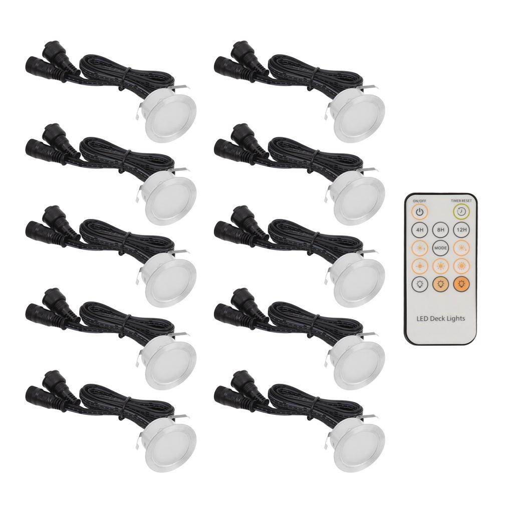 10 PCS LED Deck Light Kit 0.8W 304 Stainless Steel IP67 Waterproof Recessed LED Deck Lamp 90?265V