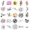 50-Piece Creative Music Notes Waterproof Stickers for Journaling, Deco, Suitcases, and Phone Cases